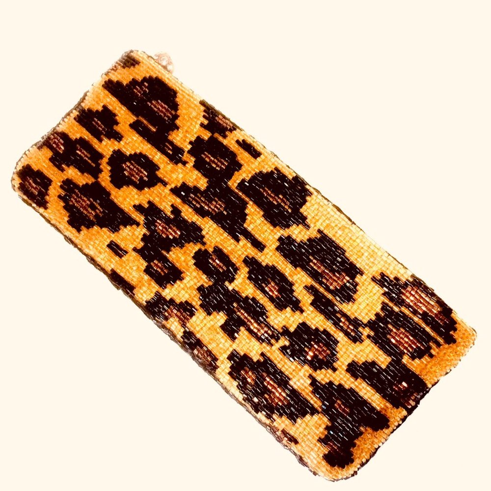 Neiman Marcus Beaded Leopard Clutch
